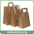 Eco-Friendly Brown Natural Kraft Paper Gift Bags with Flat Handles